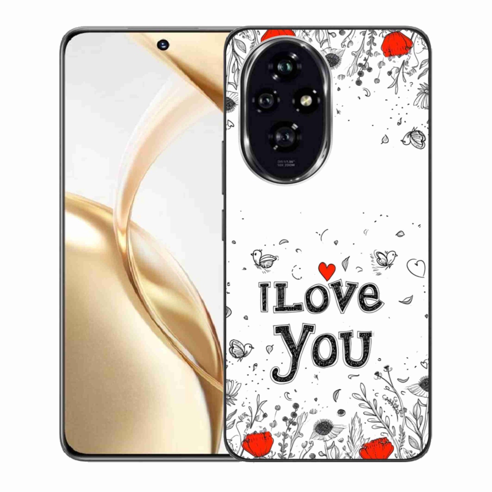 Gél borító mmCase a Honor 200 5G készülékhez - Szeretlek fehér háttérrel