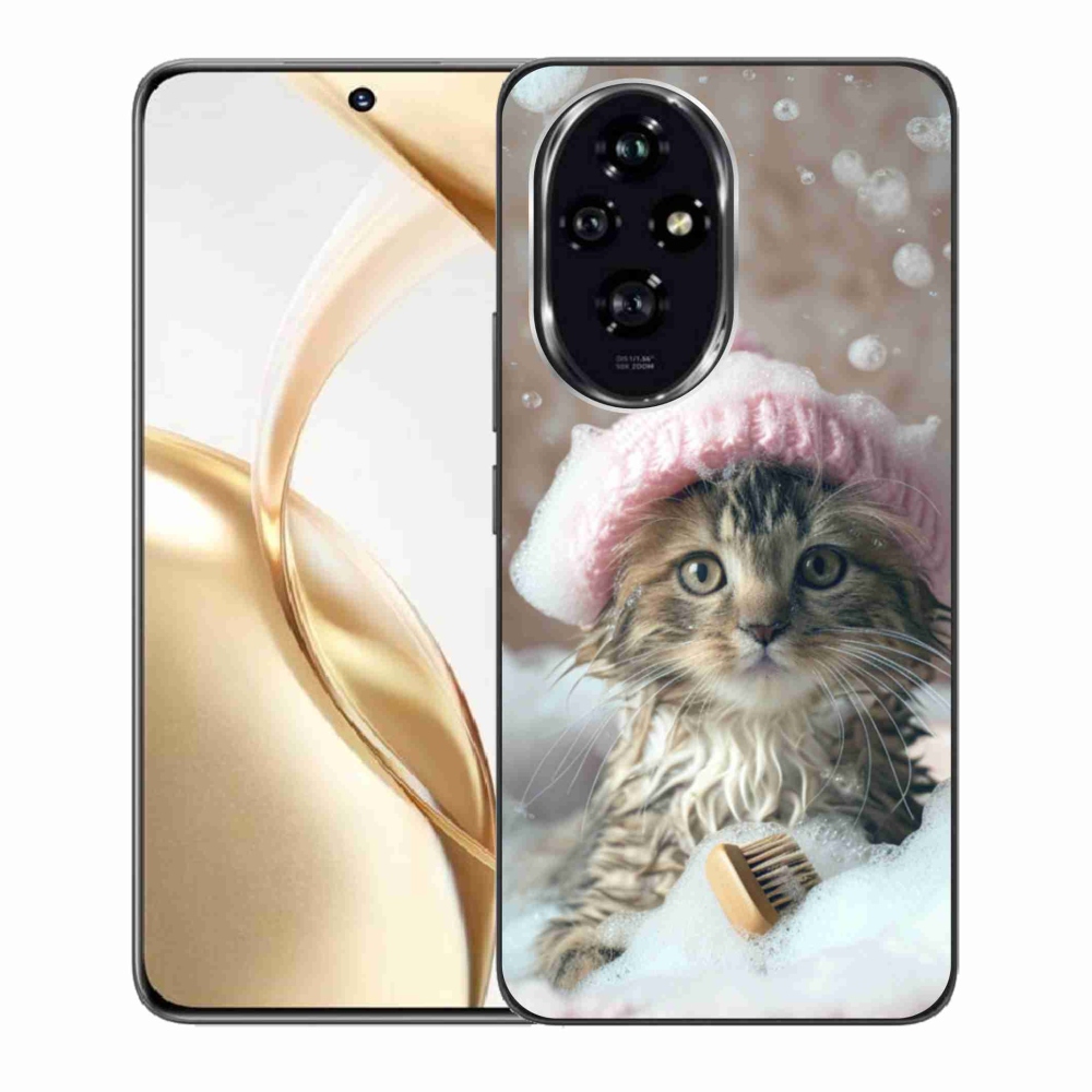 Zselés borítás mmCase a Honor 200 5G készülékhez - cica és fürdetés