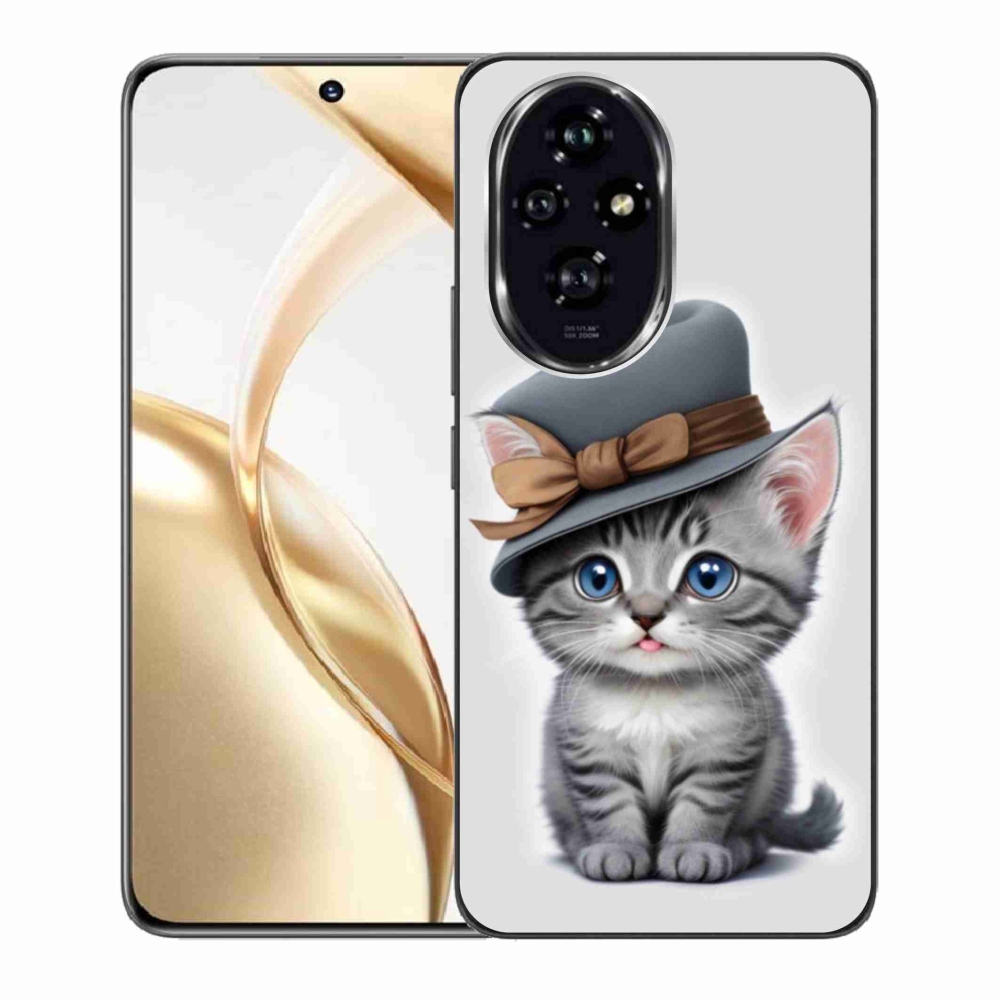 Zselés borító mmCase a Honor 200 5G készülékhez - cica sapkával