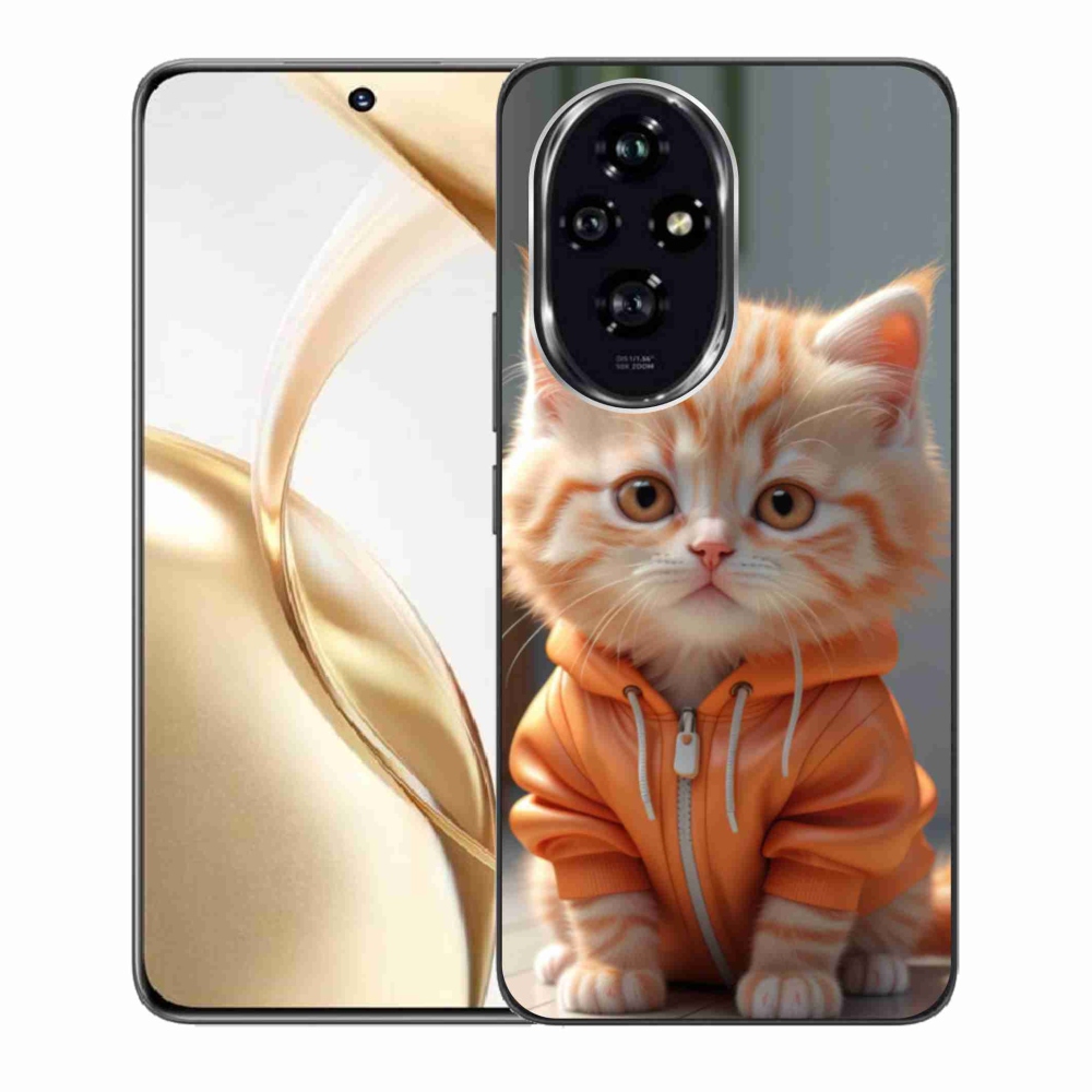 Zselés borítás mmCase a Honor 200 5G számára - cica melegítőben