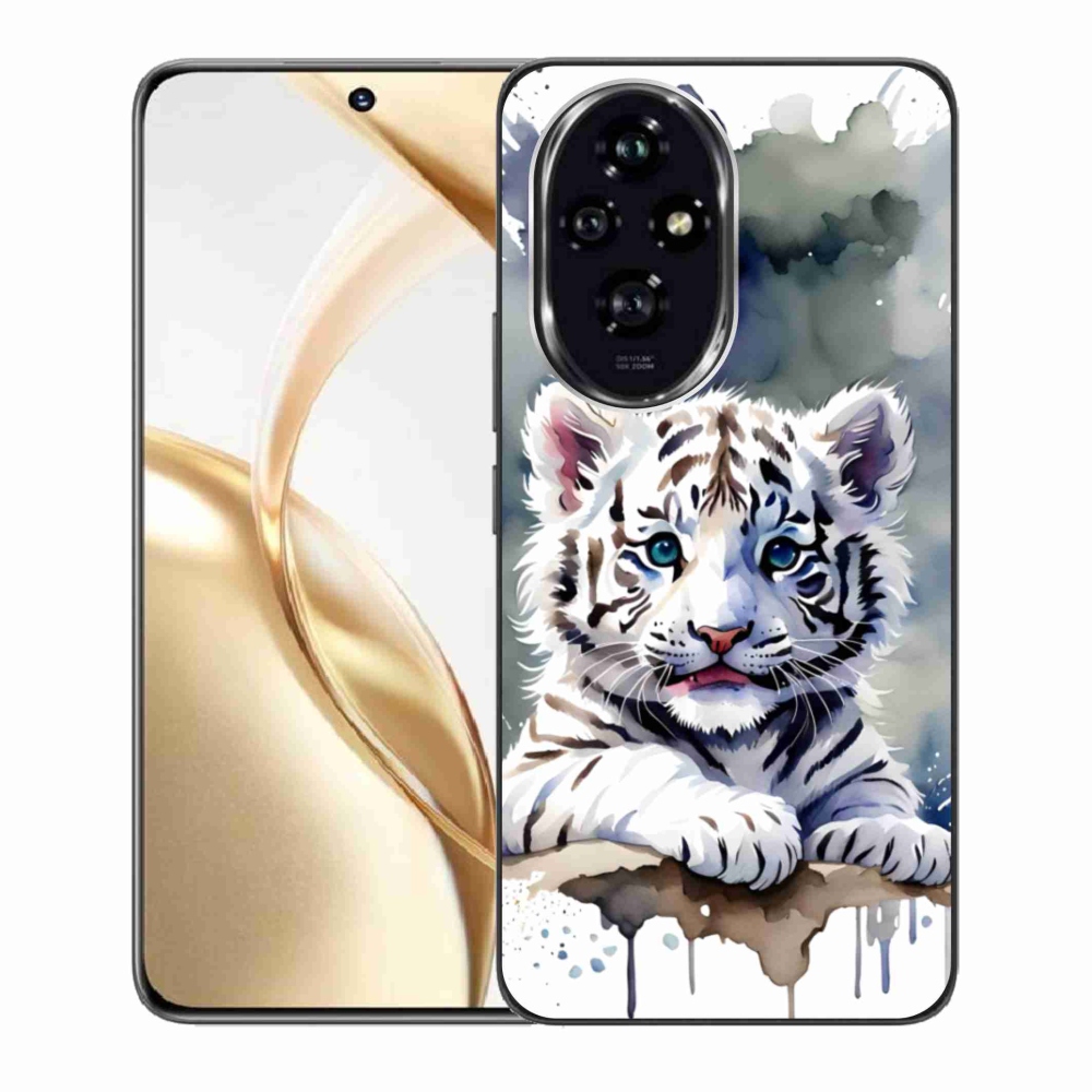 Zselés borítás mmCase a Honor 200 5G készülékhez - fehér tigriskölyök