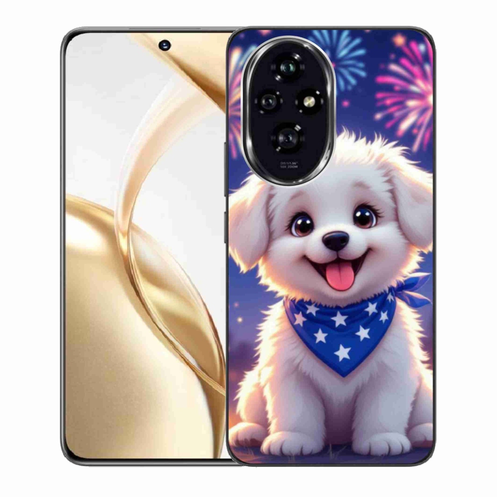 Zselés borítás mmCase a Honor 200 5G számára - ünnepi kölyökkutya