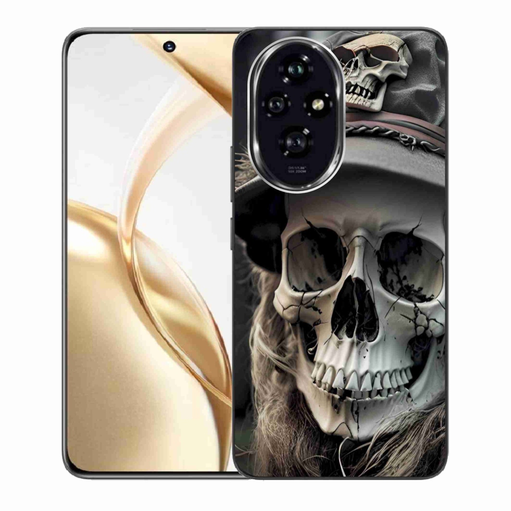 Zselés borító mmCase a Honor 200 5G készülékhez - sötét koponya