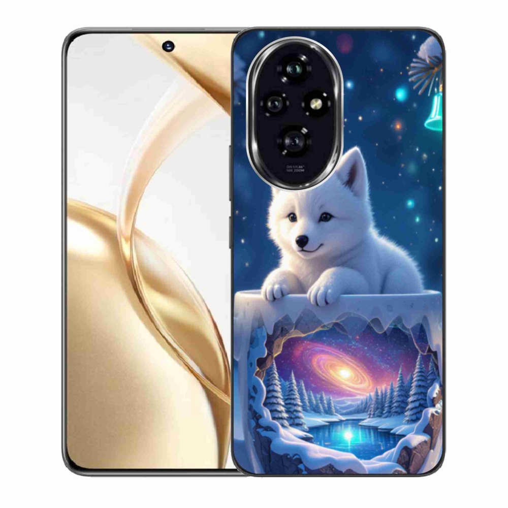 Zselés borítás mmCase a Honor 200 5G számára - Karácsonyi kölyökkutya