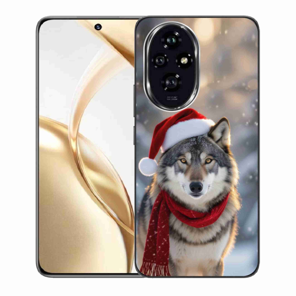 Zselés borítás mmCase a Honor 200 5G számára - Karácsonyi farkas
