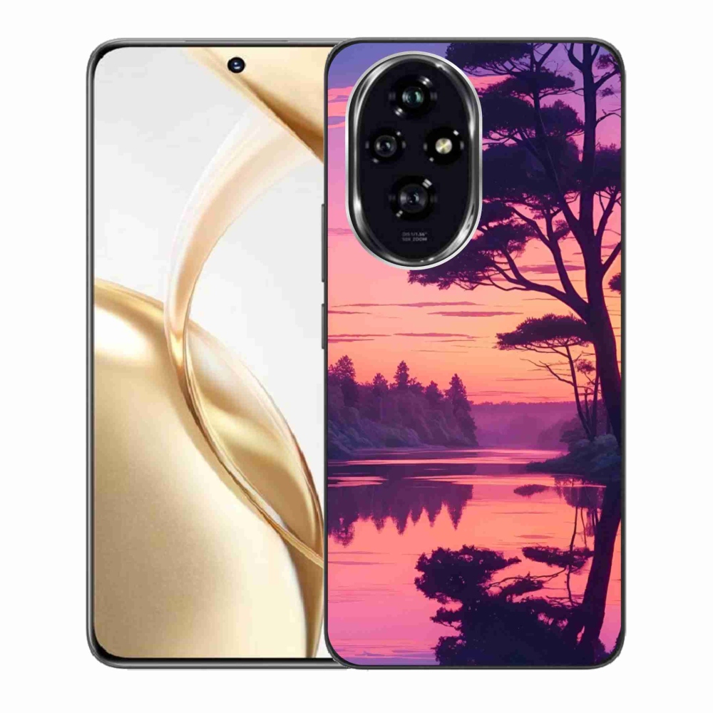 Zselés borítás mmCase a Honor 200 5G számára - naplemente a tó felett