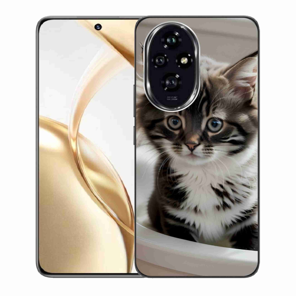 Zselés borító mmCase a Honor 200 5G készülékhez - kíváncsi cica