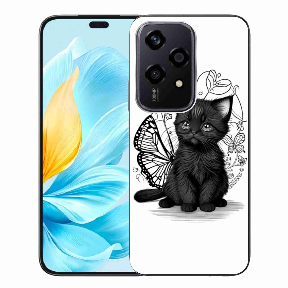 Zselés borítás mmCase a Honor 200 Lite 5G számára - fekete cica