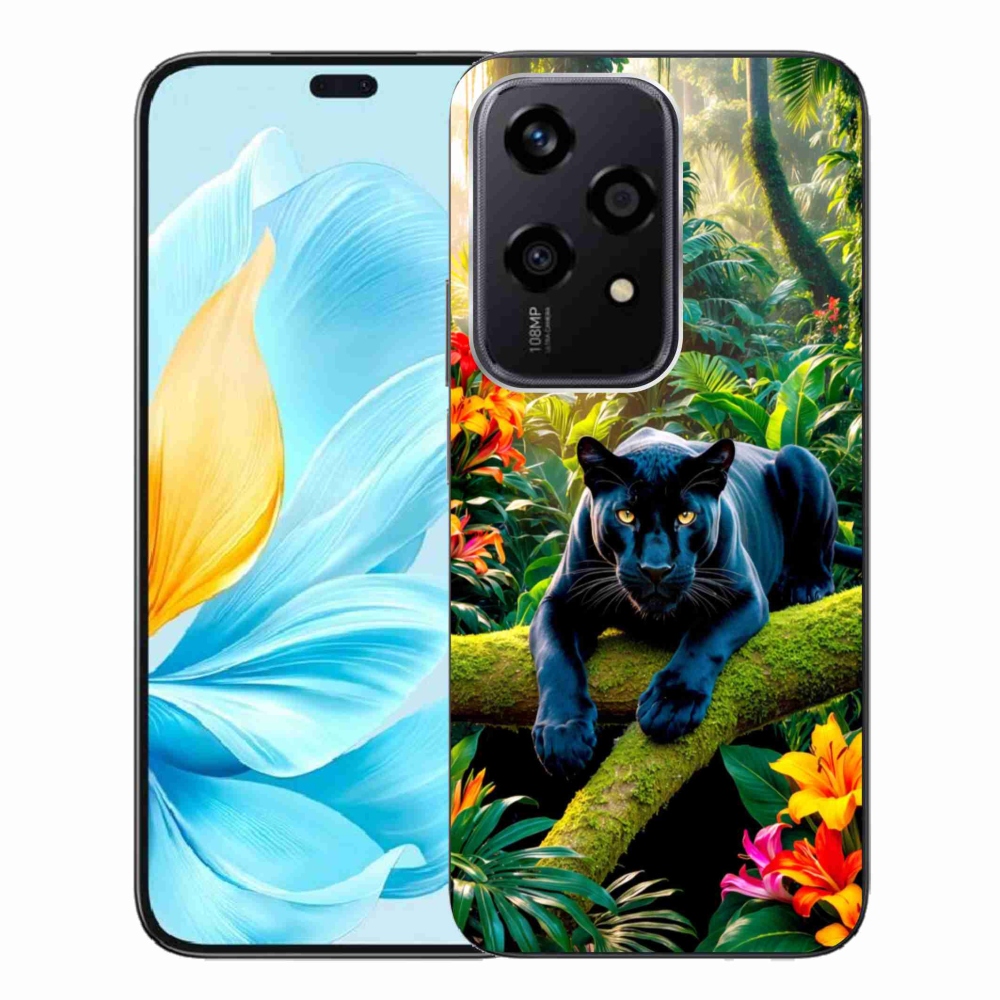 Gél borító mmCase a Honor 200 Lite 5G számára - fekete párduc a dzsungelben