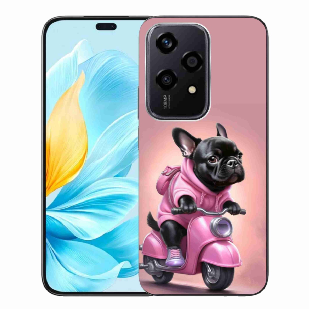 Zselés borítás mmCase a Honor 200 Lite 5G számára - Francia bulldog egy robogón