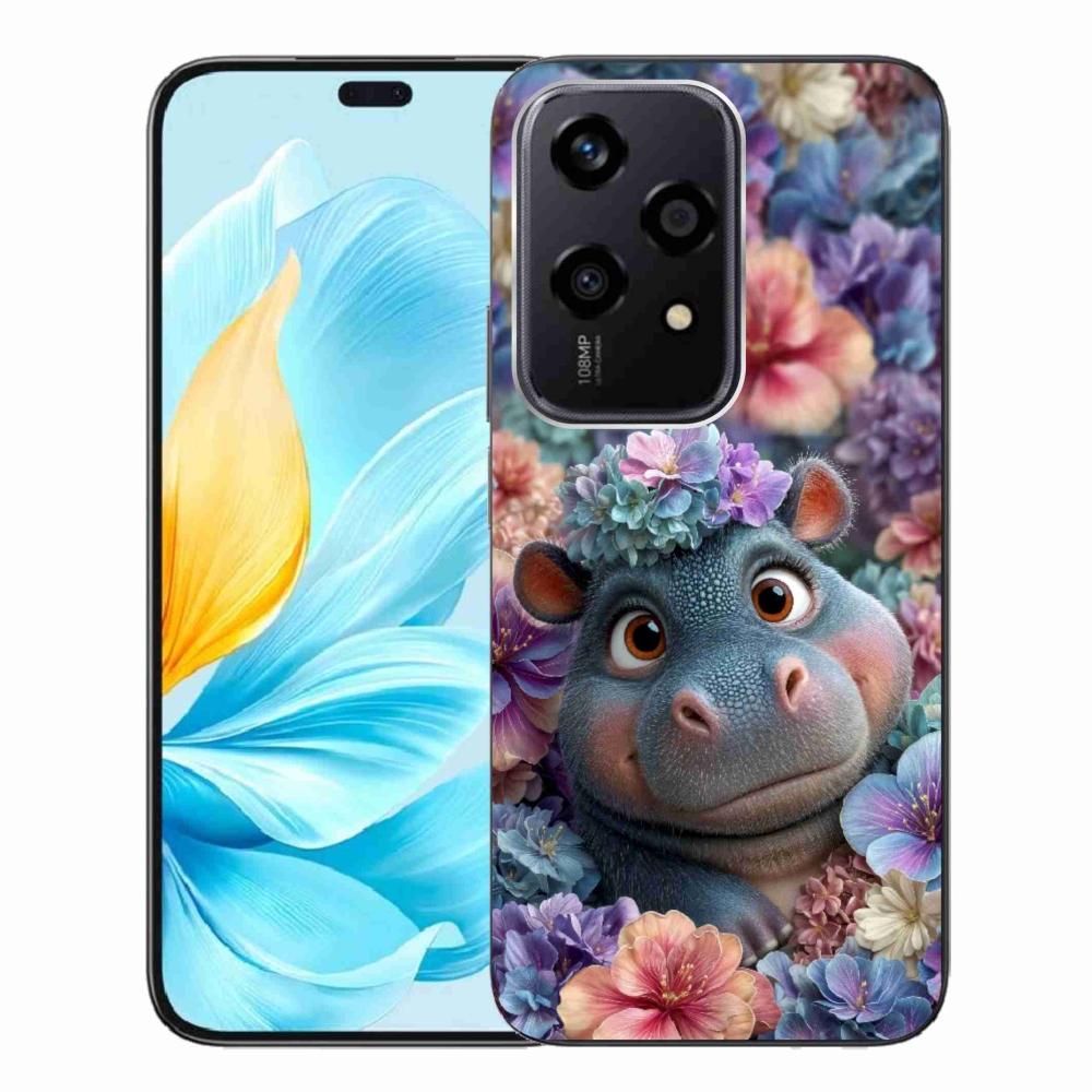 mmCase géltok az Honor 200 Lite 5G-hez – virágok között úszó víziló