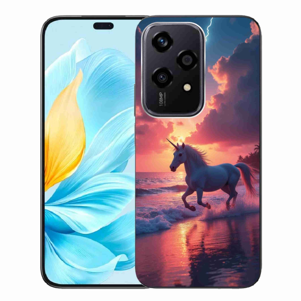 Gél borítás mmCase a Honor 200 Lite 5G számára - egyszarvú a tengerparton