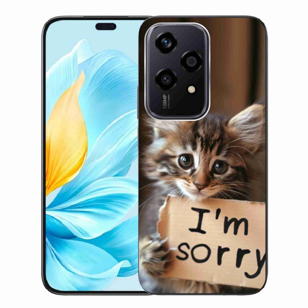 Zselés borítás mmCase a Honor 200 Lite 5G számára - macska bocsánatkérése