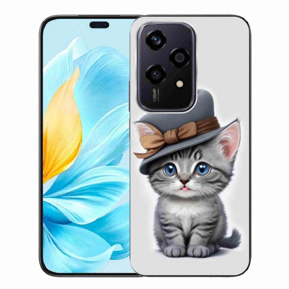 Zselés borítás mmCase a Honor 200 Lite 5G számára - cica sapkával