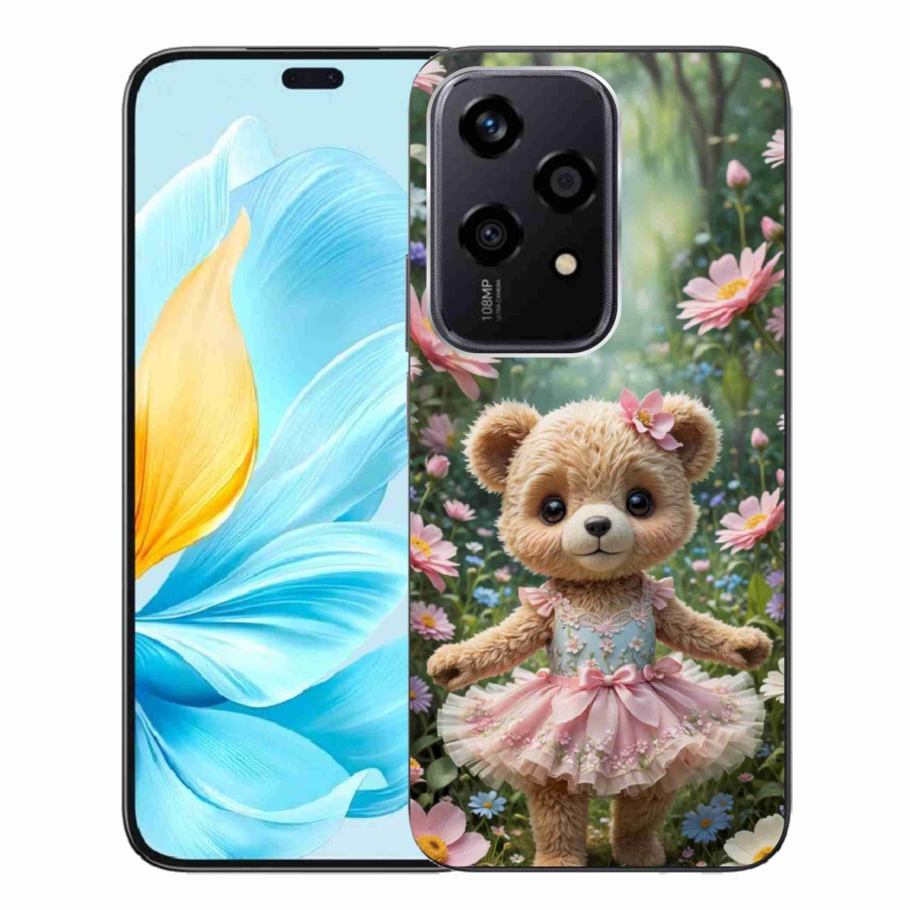 mmCase gél tok az Honor 200 Lite 5G-hez – aranyos mackó virágok között