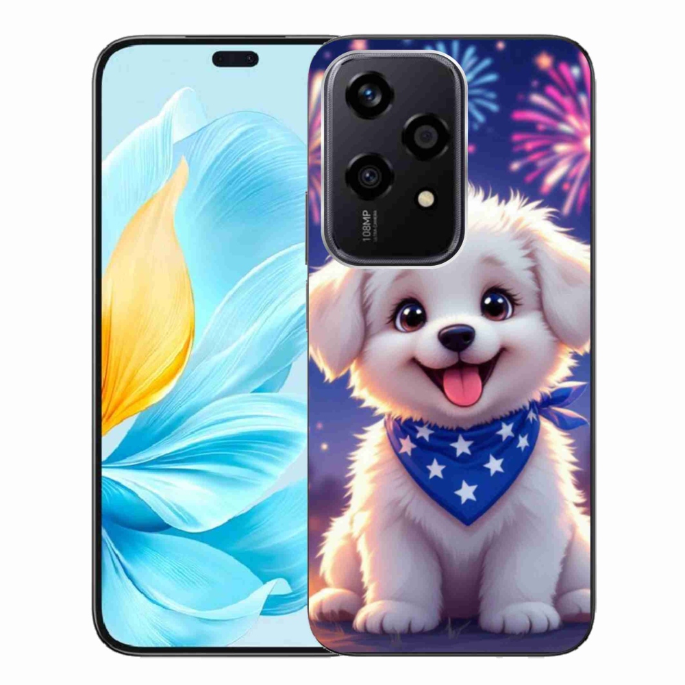 Zselés borítás mmCase a Honor 200 Lite 5G számára - ünnepi kölyökkutyakölyök