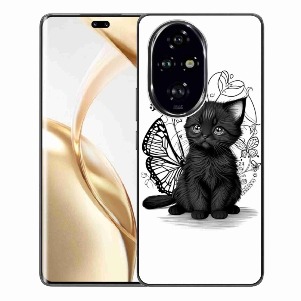 Zselés borítás mmCase a Honor 200 Pro 5G készülékhez - fekete cica