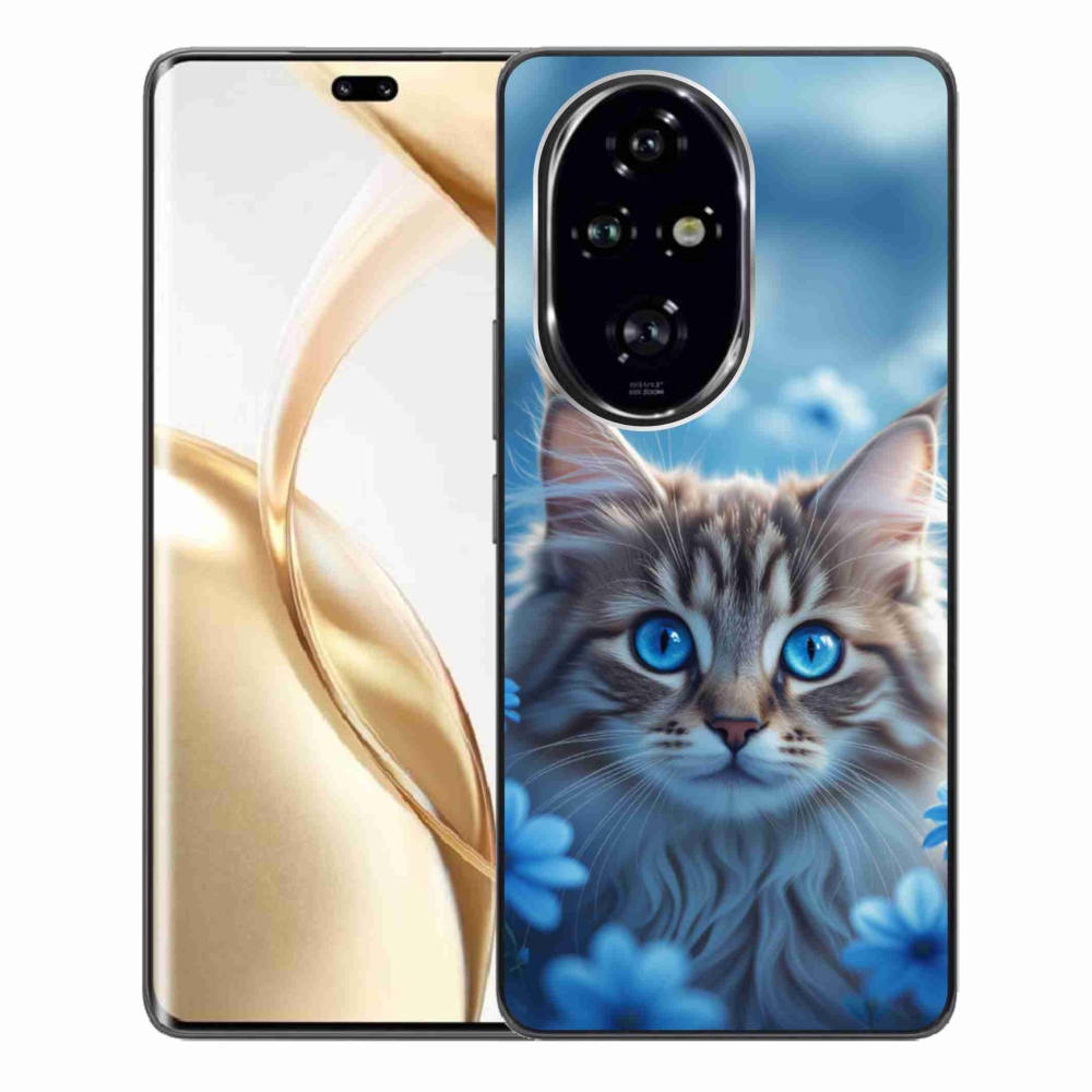 mmCase gél tok az Honor 200 Pro 5G-hez – kiscica kék virágok között