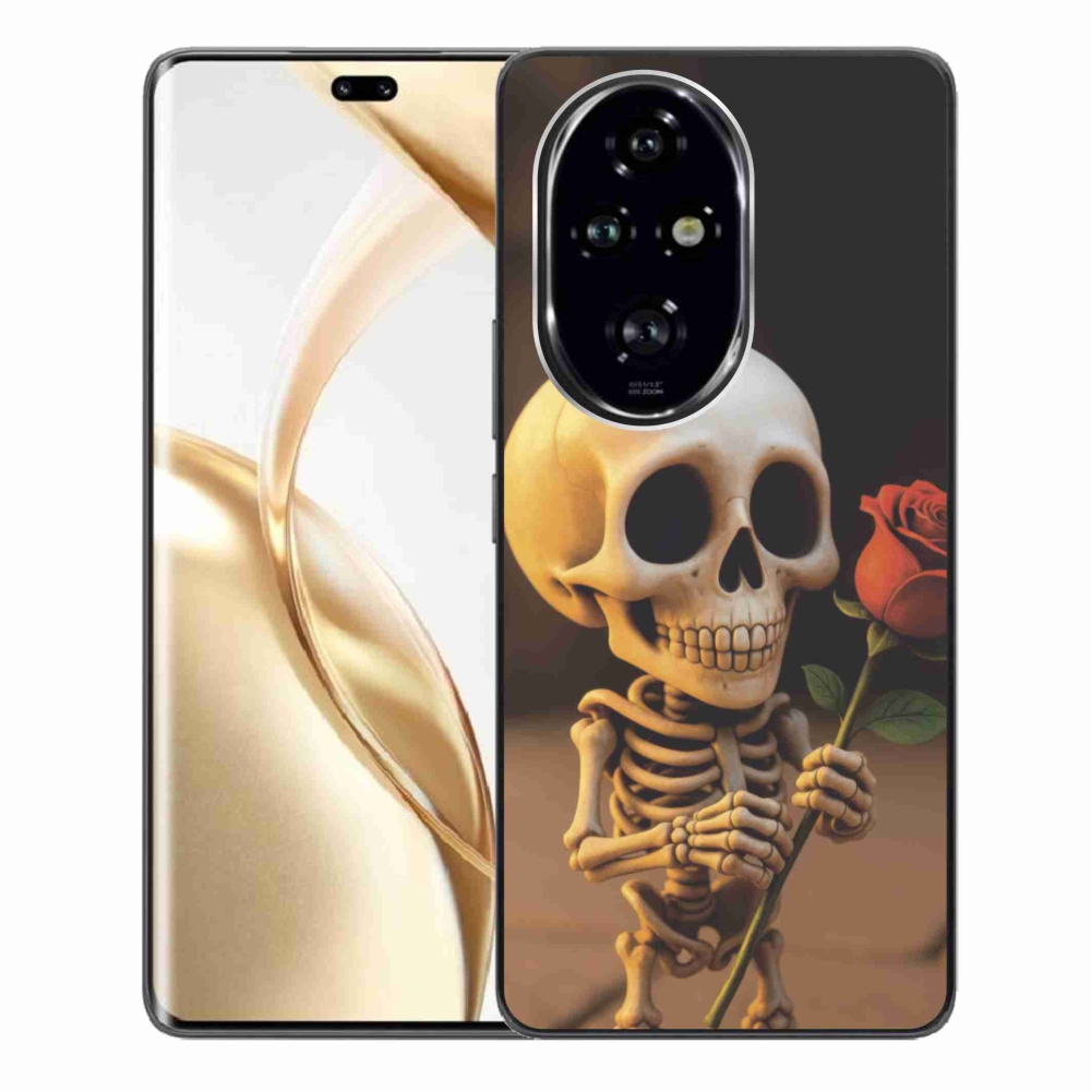Zselés borítás mmCase a Honor 200 Pro 5G számára - csontváz rózsával