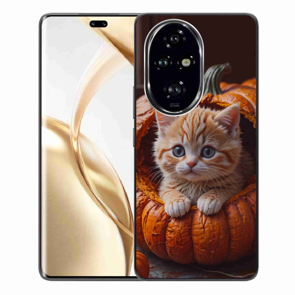 Zselés borítás mmCase a Honor 200 Pro 5G számára - cica és tök 2