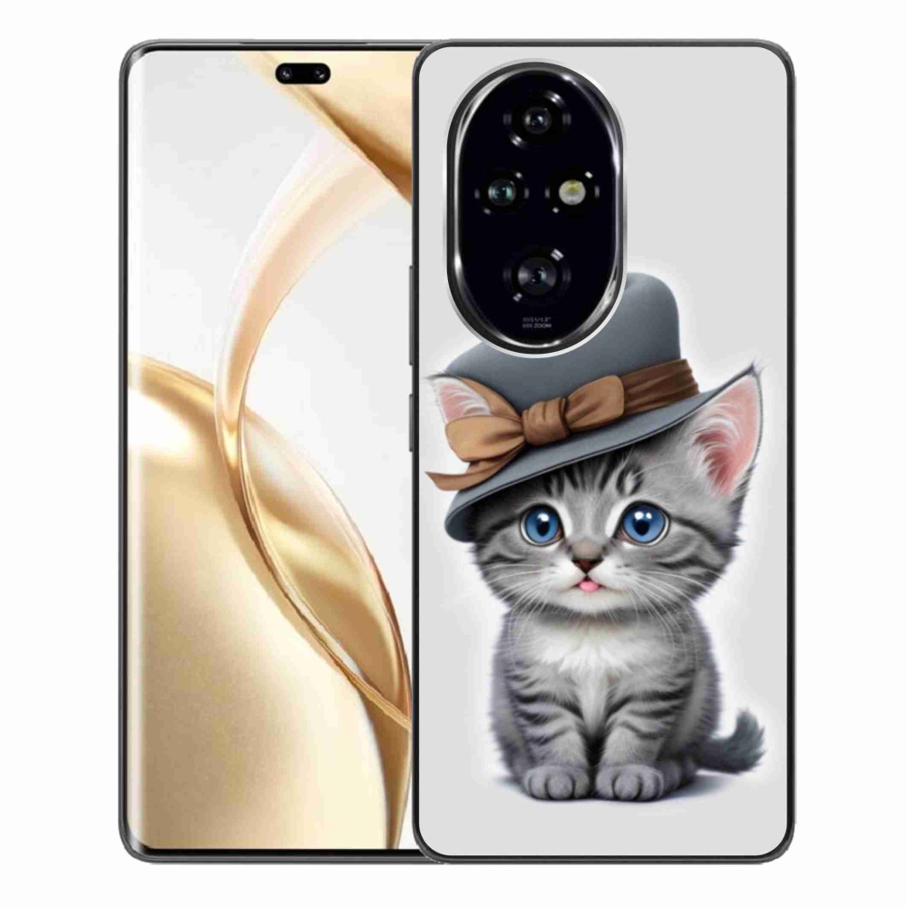 Zselés borítás mmCase a Honor 200 Pro 5G számára - cica sapkával