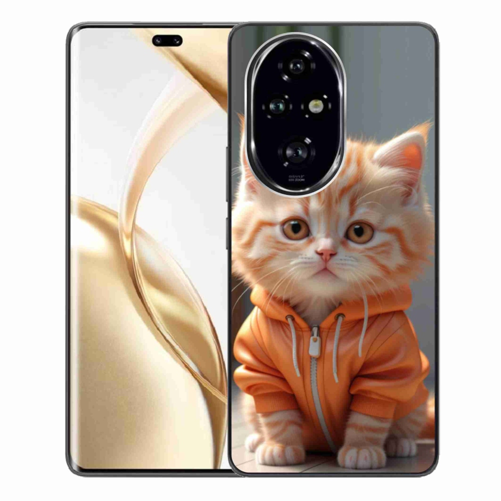 Gél borítás mmCase a Honor 200 Pro 5G számára - cica egy melegítőben