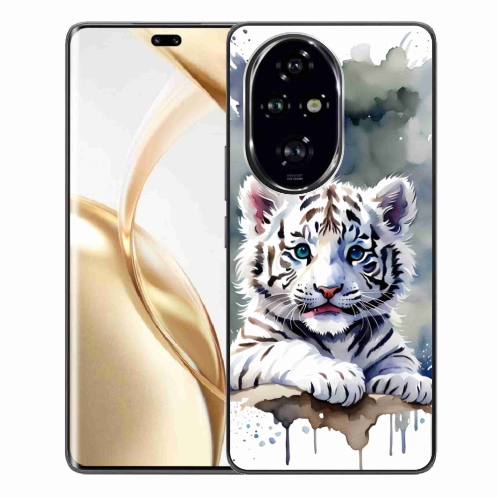 Zselés borítás mmCase a Honor 200 Pro 5G készülékhez - fehér tigriskölyök