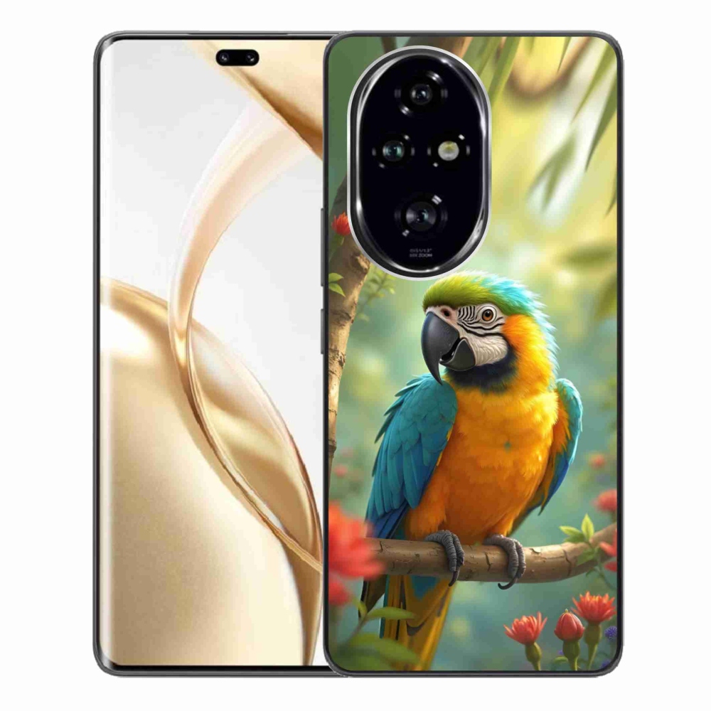 mmCase géltok az Honor 200 Pro 5G-hez – kék-sárga ara papagáj