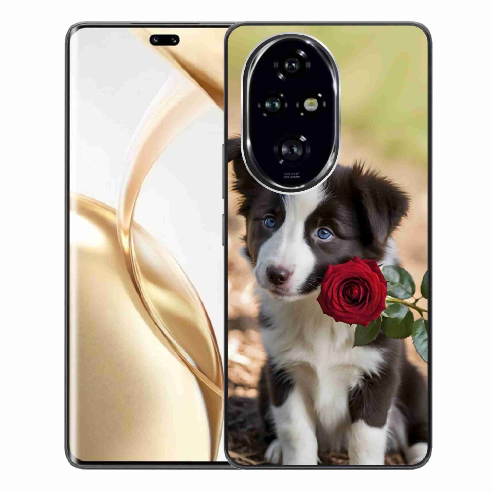 mmCase gél tok az Honor 200 Pro 5G-hez – aranyos border collie rózsával