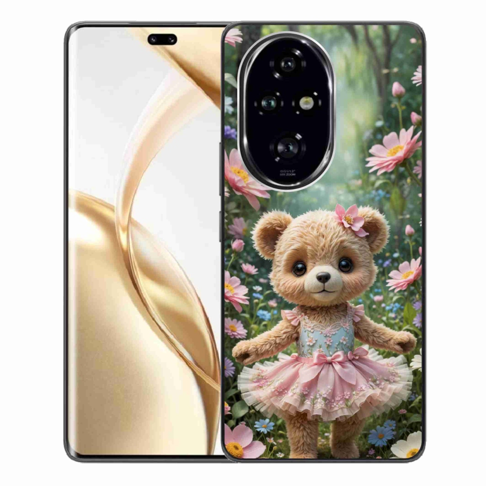 mmCase gél tok az Honor 200 Pro 5G-hez – aranyos mackó virágok között