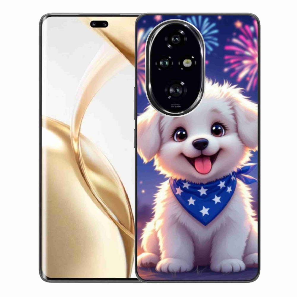 Zselés borítás mmCase a Honor 200 Pro 5G számára - ünnepi kölyökkutyakölyök