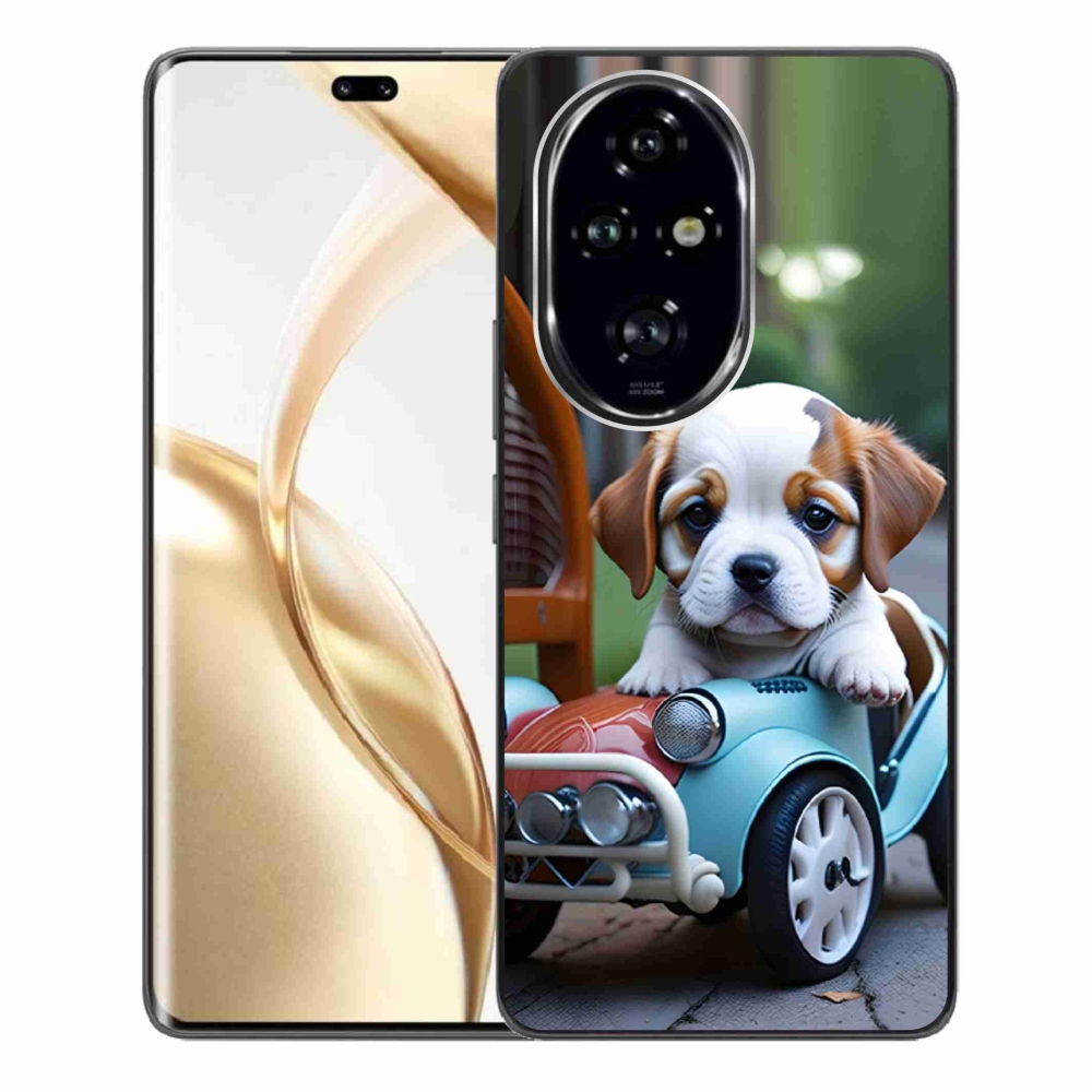 mmCase géltok az Honor 200 Pro 5G-hez – kiskutya retro autóban