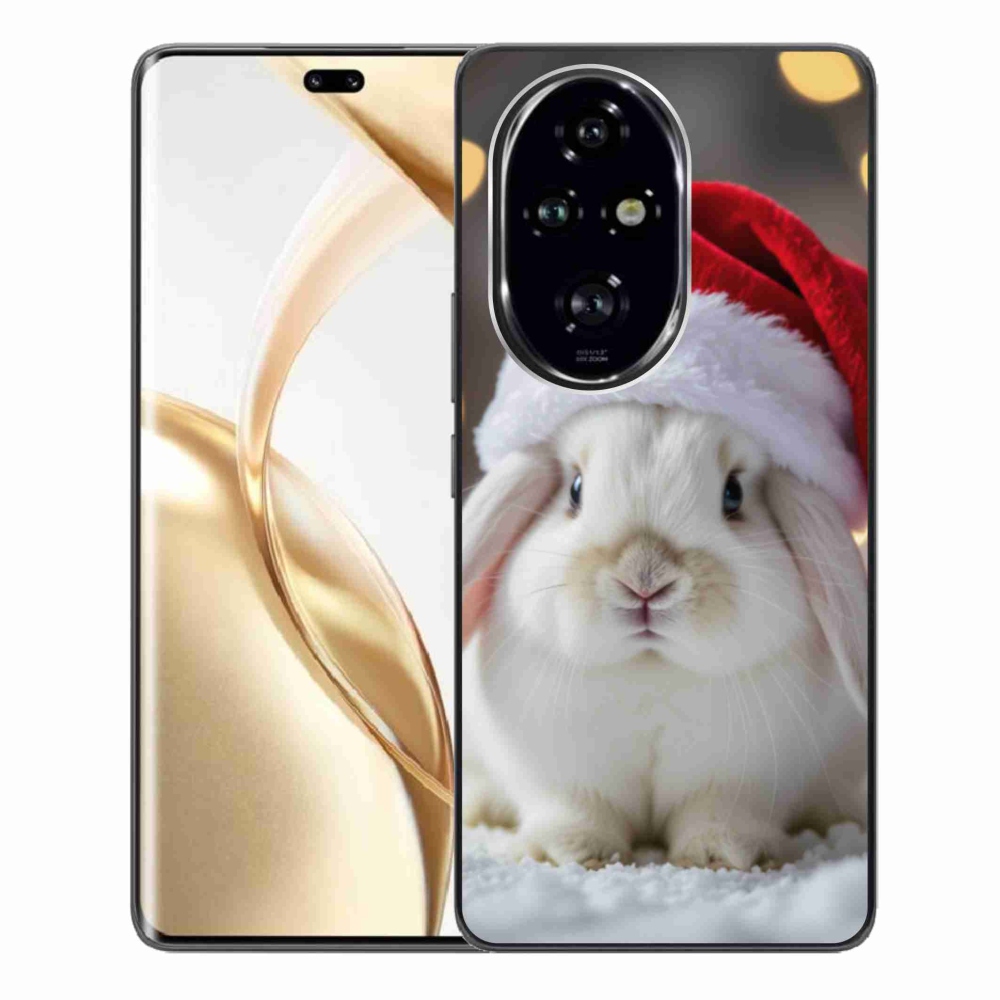 Zselés borítás mmCase a Honor 200 Pro 5G számára - karácsonyi nyuszi