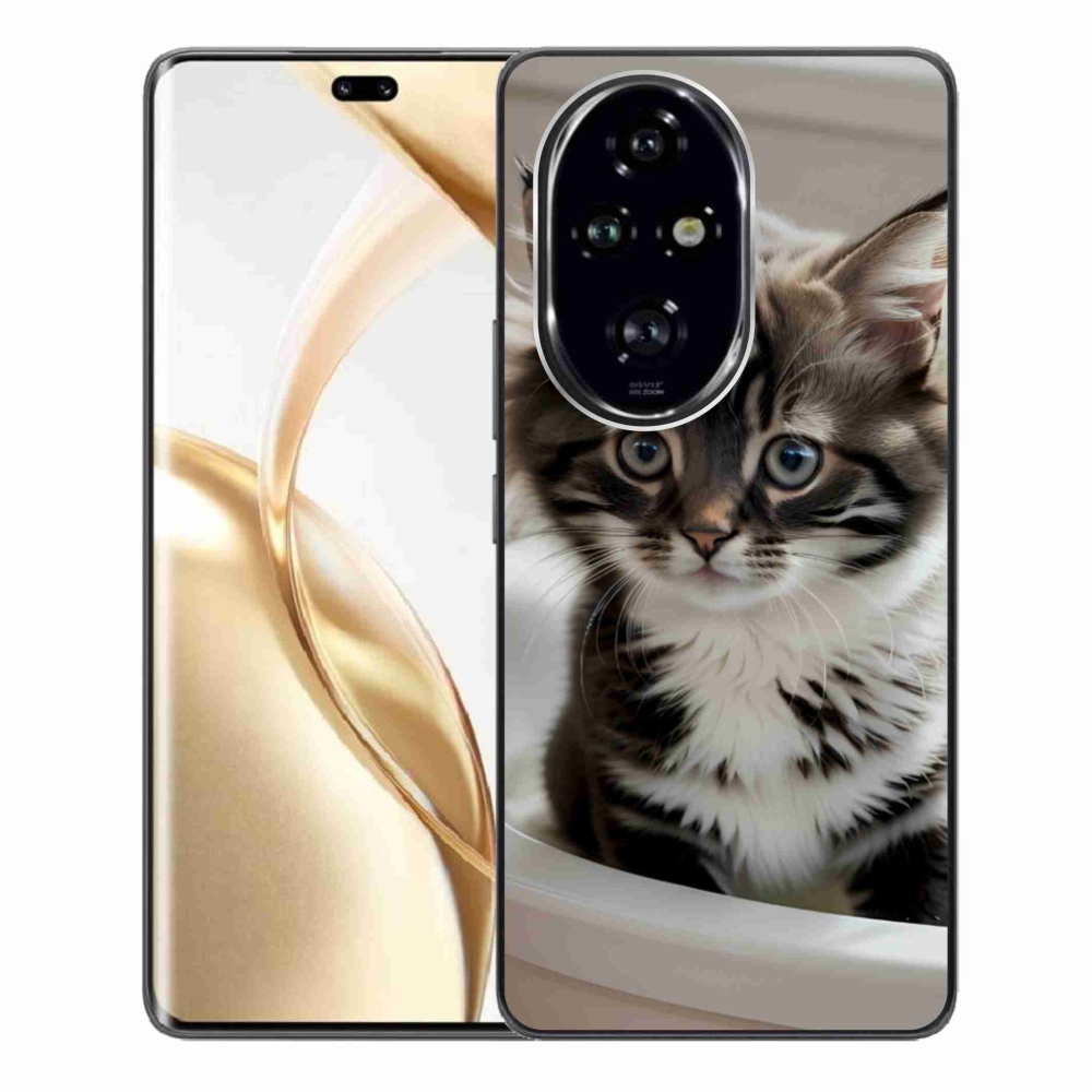 Zselés borítás mmCase a Honor 200 Pro 5G számára - kíváncsi cica