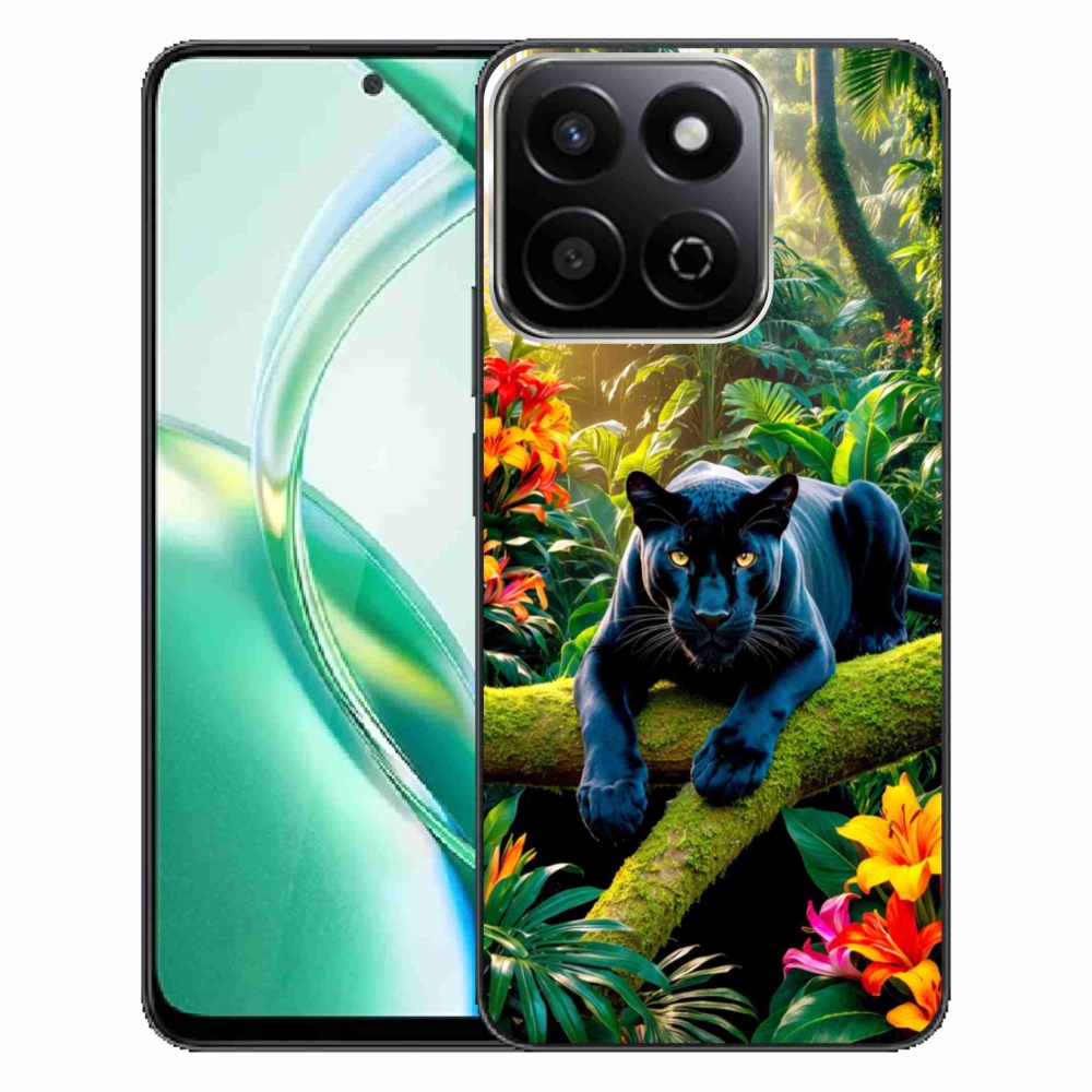 Gél borító mmCase a Honor 200 Smart 5G számára - fekete párduc a dzsungelben