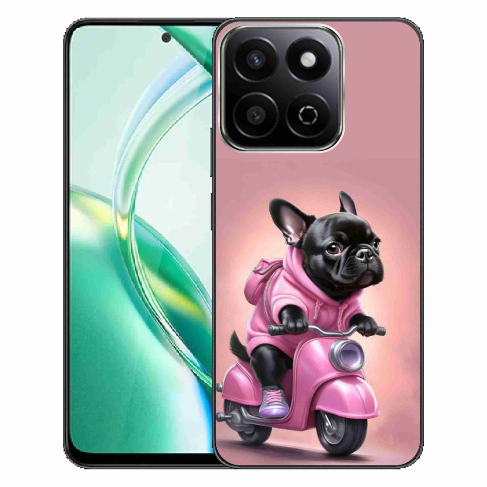 Zselés borítás mmCase a Honor 200 Smart 5G számára - Francia bulldog egy robogón