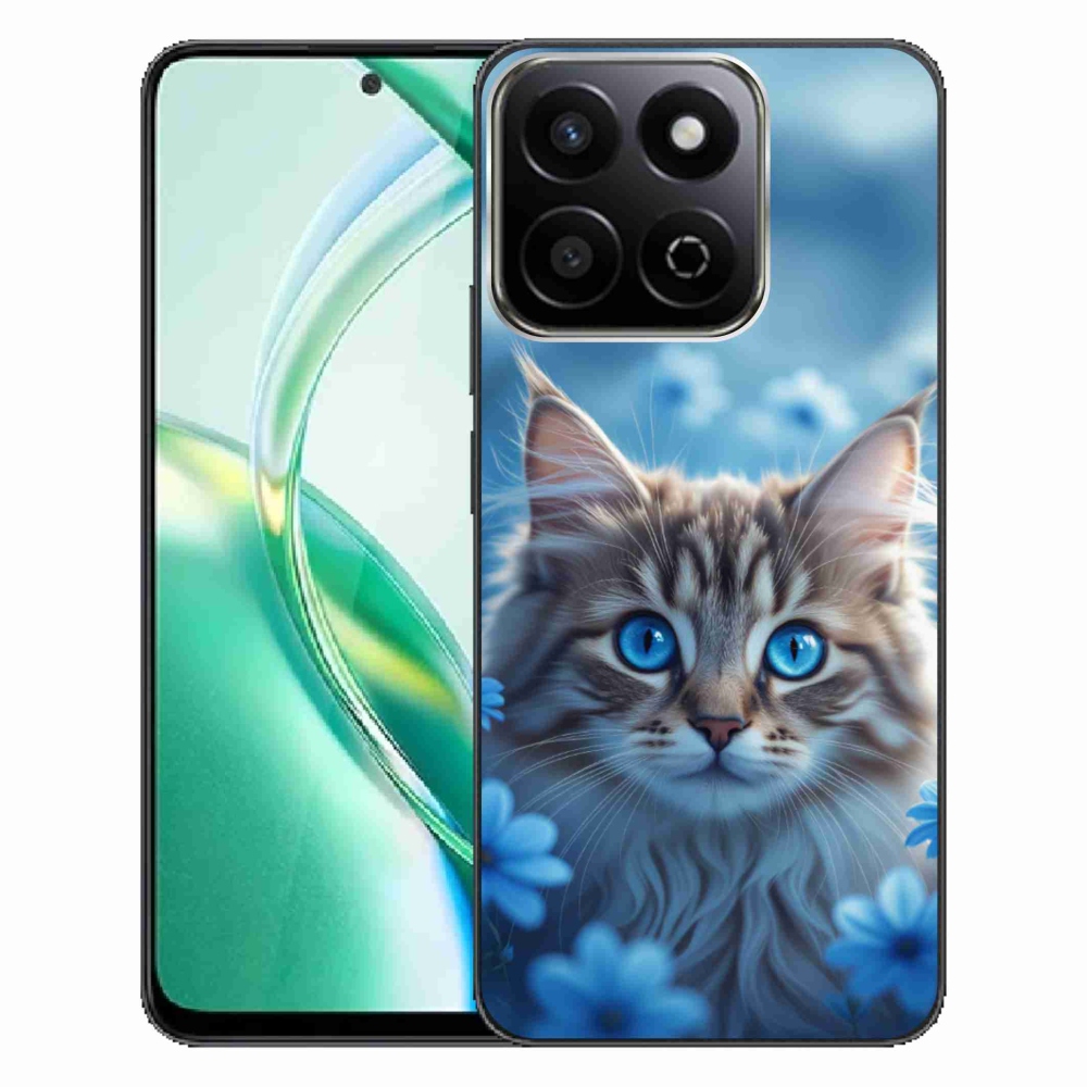 mmCase gél tok az Honor 200 Smart 5G-hez – kiscica kék virágok között