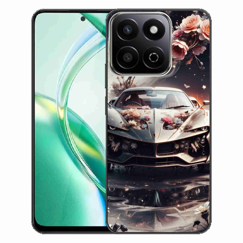 Gél borítás mmCase a Honor 200 Smart 5G számára - virágos sportkocsi