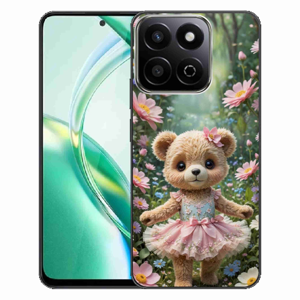 mmCase gél tok az Honor 200 Smart 5G-hez – aranyos mackó virágok között
