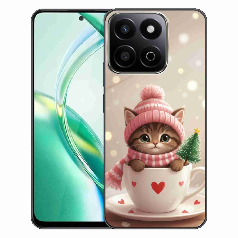 mmCase gél tok az Honor 200 Smart 5G-hez – karácsonyi cica csészében