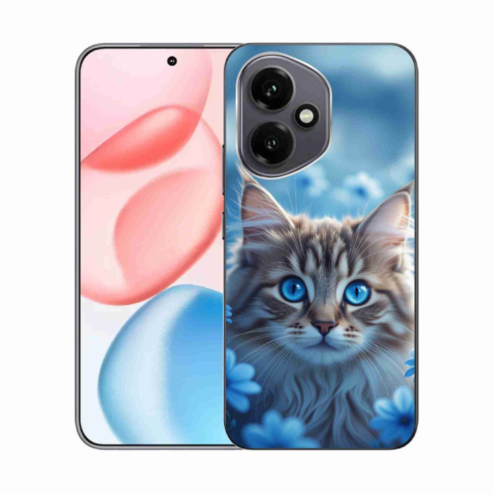 mmCase gél tok az Honor 400-hoz – kiscica kék virágokkal