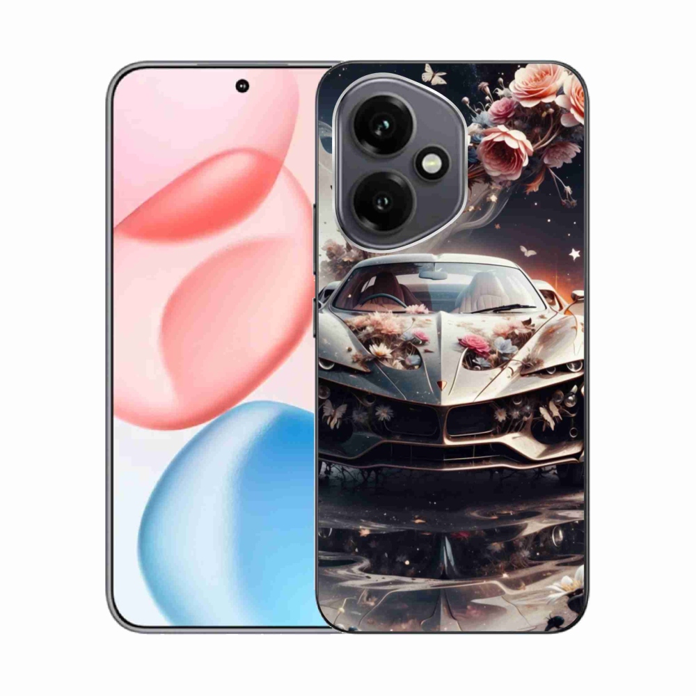 Gél borítás mmCase a Honor 400-hoz - virágos sportkocsihoz