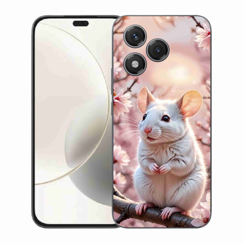 mmCase géltok az Honor 400 Lite-hoz – fehér egér egy ágon