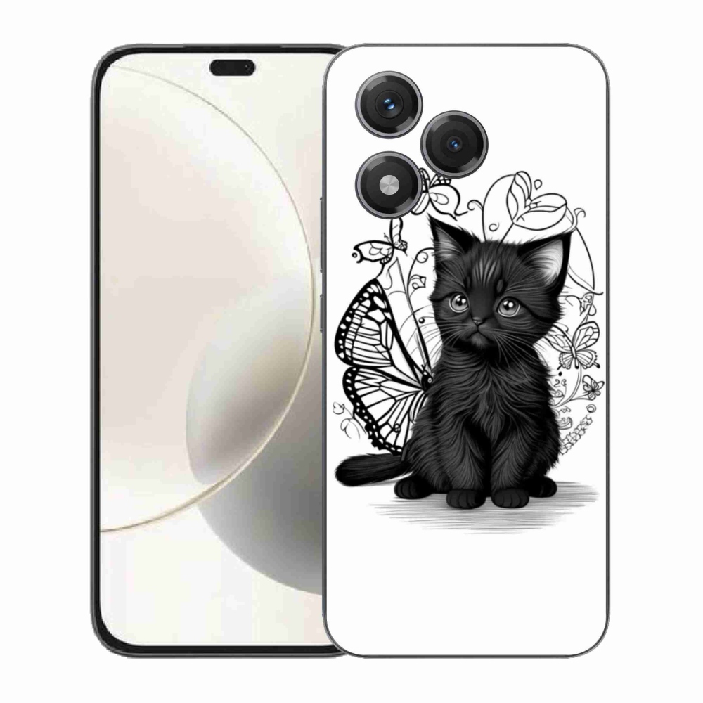 Zselés borítás mmCase a Honor 400 Lite-hoz - fekete cica