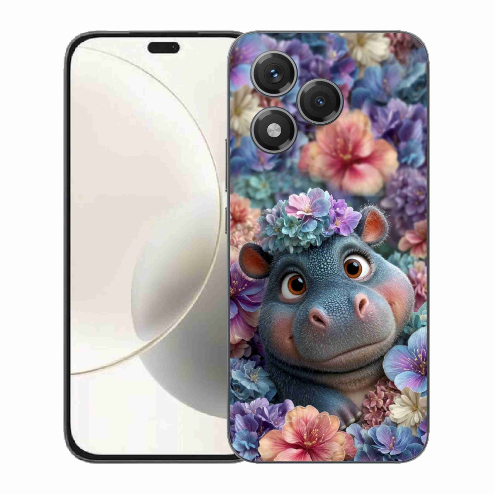 mmCase géltok az Honor 400 Lite-hoz – virágokkal díszített víziló