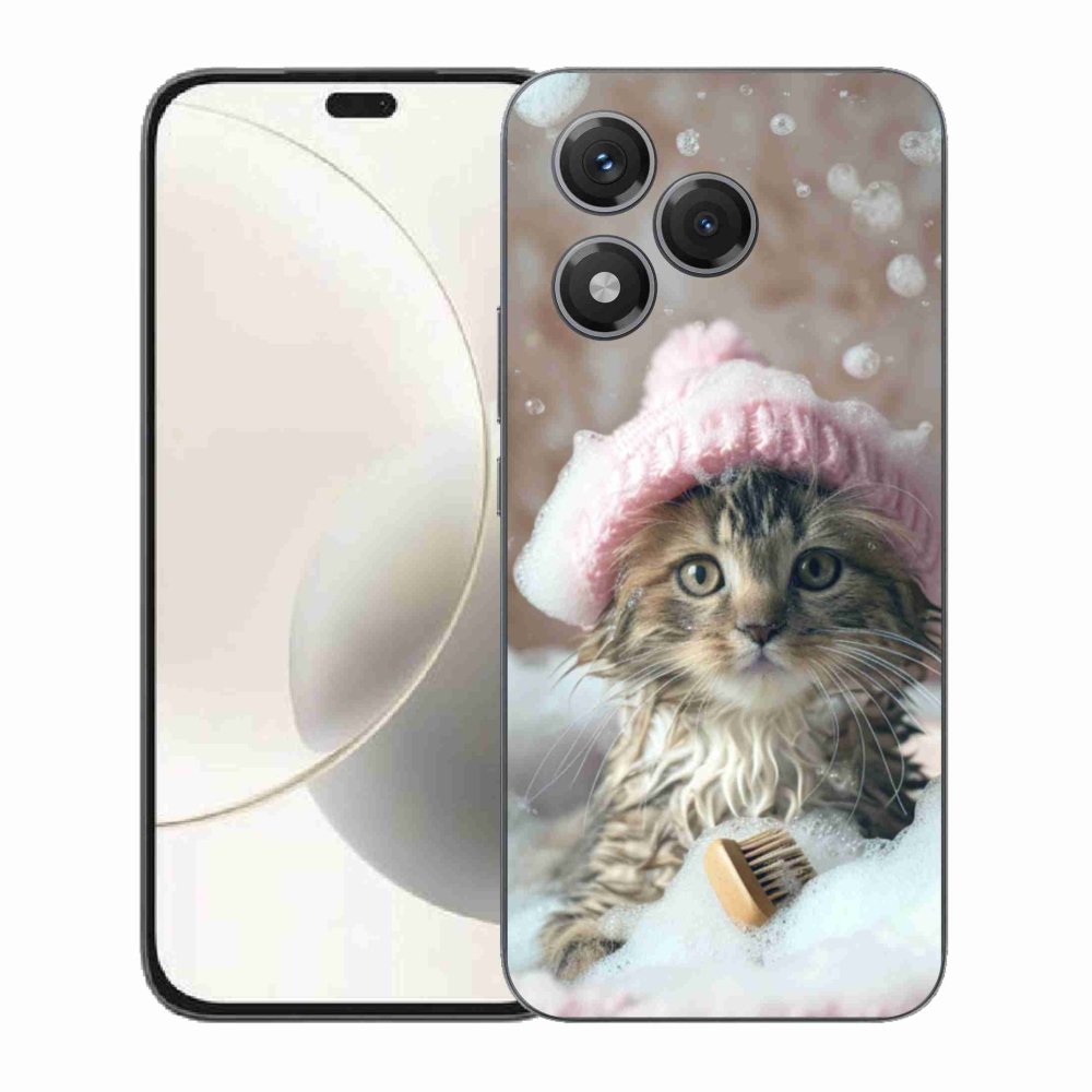 Zselés borítás mmCase a Honor 400 Lite-hoz - cica és fürdés