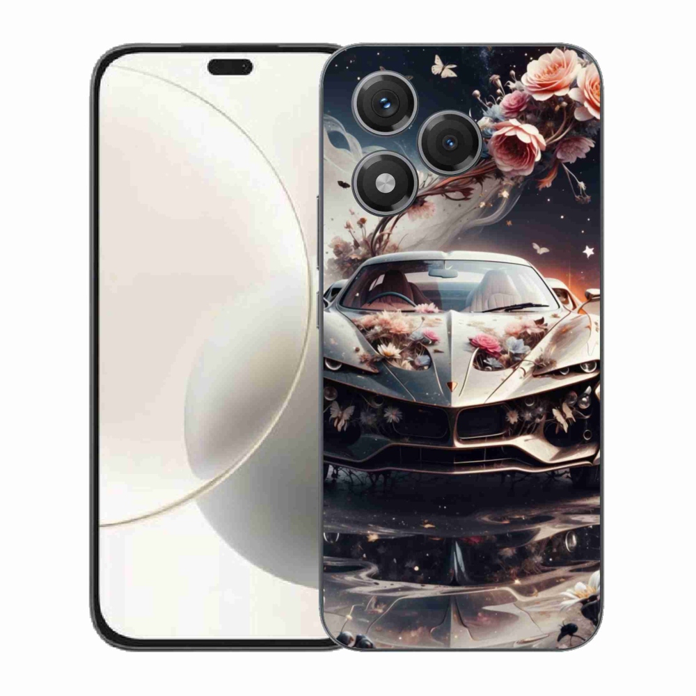 Gél borítás mmCase a Honor 400 Lite-hoz - virágos sportkocsihoz