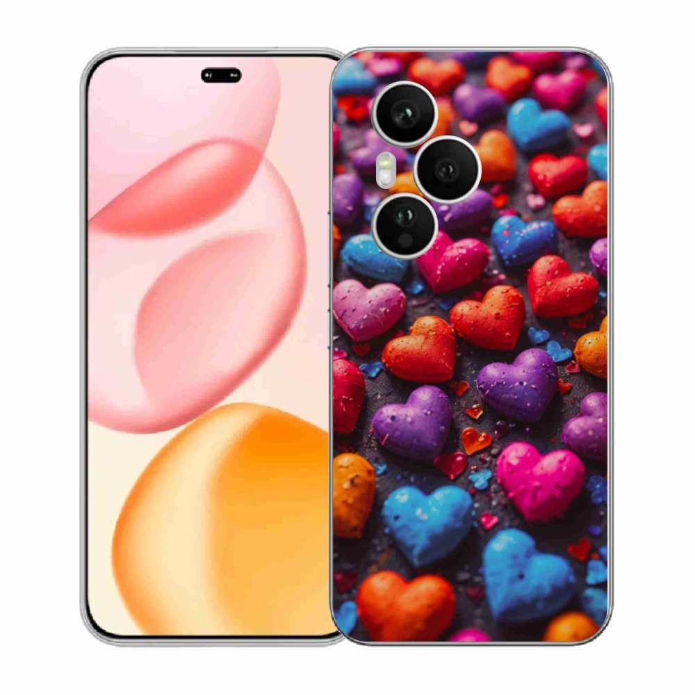 Zselés borítás mmCase a Honor 400 Pro-hoz - színes szív