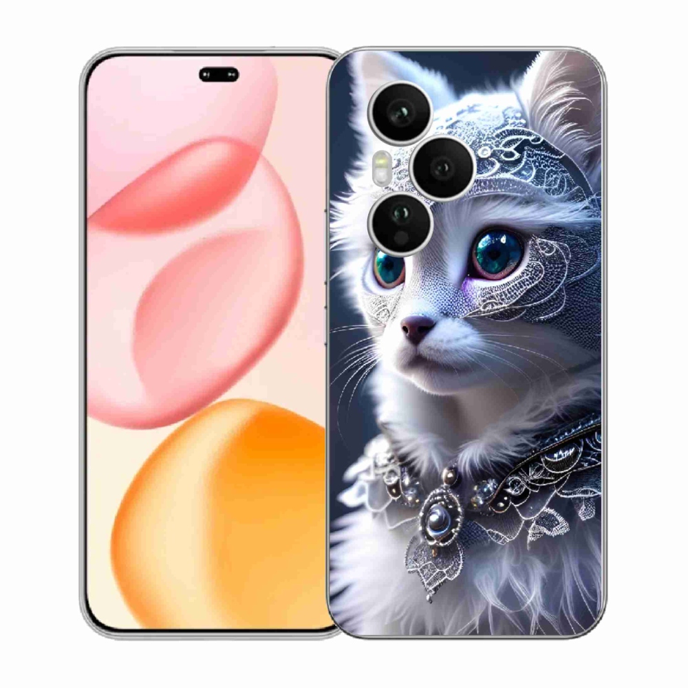 Zselés borítás mmCase a Honor 400 Pro-hoz - fehér macska