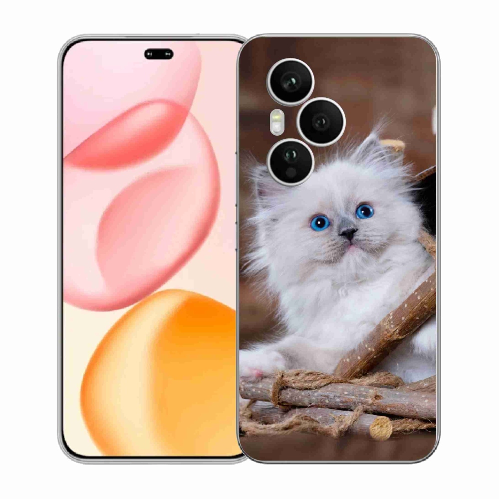 Zselés borítás mmCase a Honor 400 Pro-hoz - fehér cica